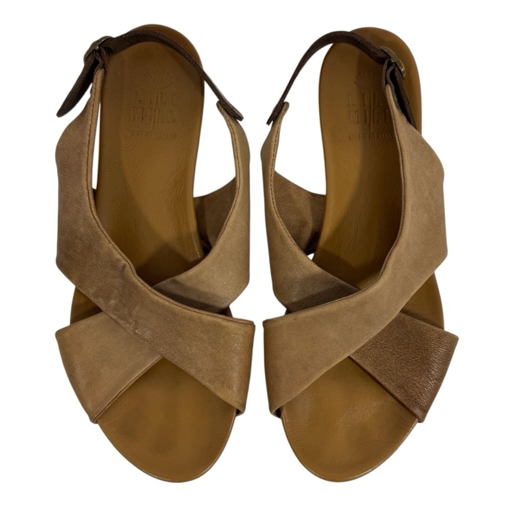 Lili Mill SOFT Leather Boho Sandals Sz 8 Tan Brown Casual Beachy Festival VGUC
